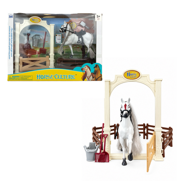 Conjunto Estábulo Infantil com Cavalo e Acessórios - Brink Center
