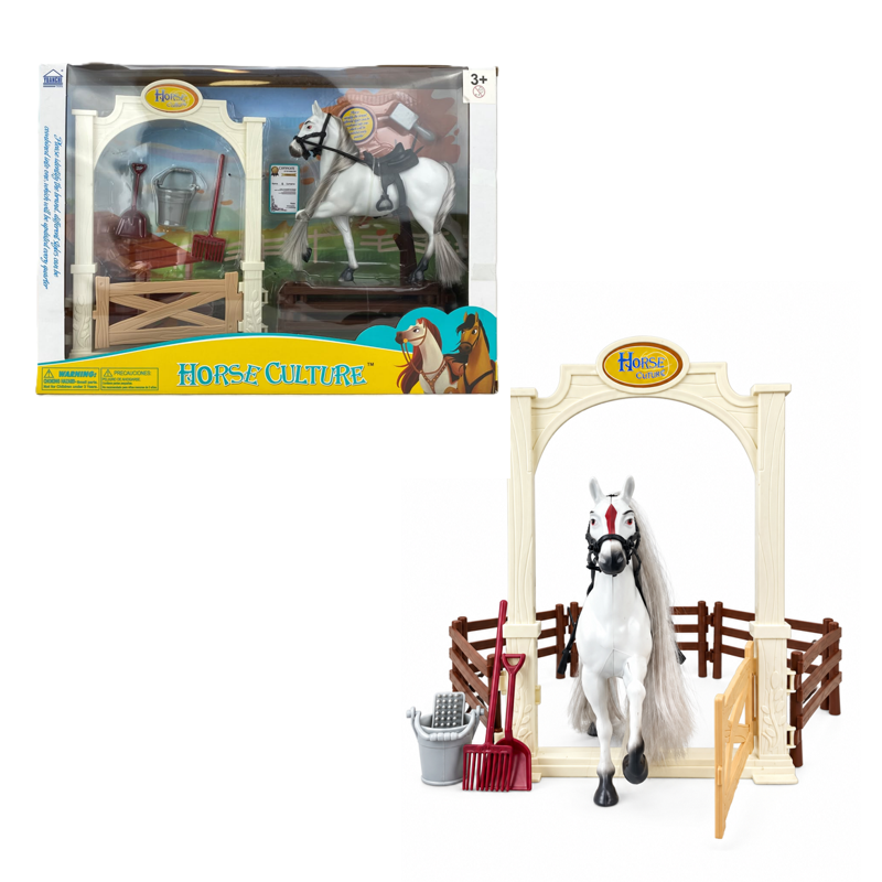Conjunto Estábulo Infantil com Cavalo e Acessórios - Brink Center