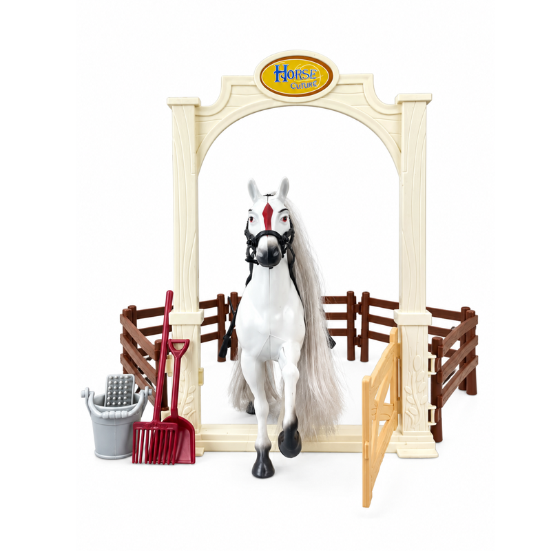 Conjunto Estábulo Infantil com Cavalo e Acessórios - Brink Center