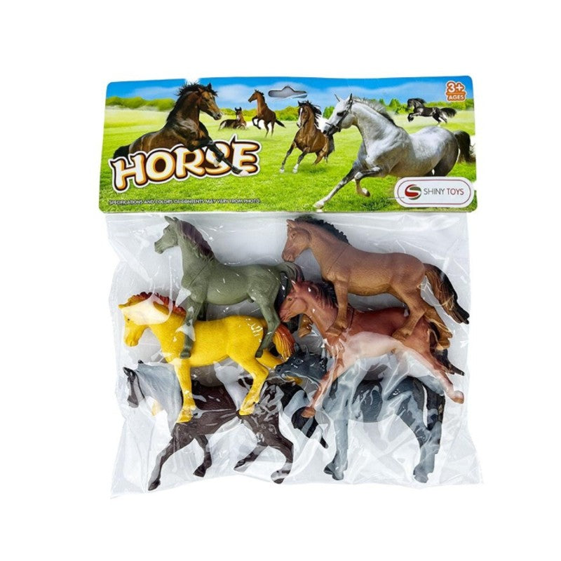 Kit Animais Com 6 Cavalos - Shiny toys