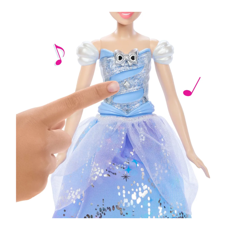 Boneca Cinderela Vestido Baile Encantado com Luz e Som - Mattel