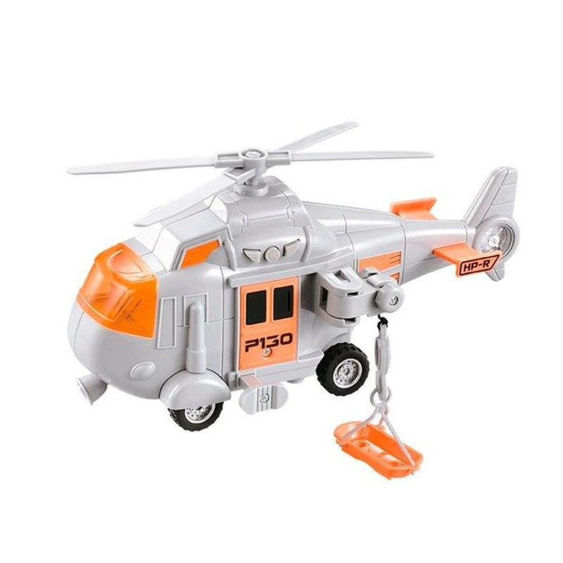 Helicóptero de Resgate Cinza com Fricção Luz e Som - Brink Center