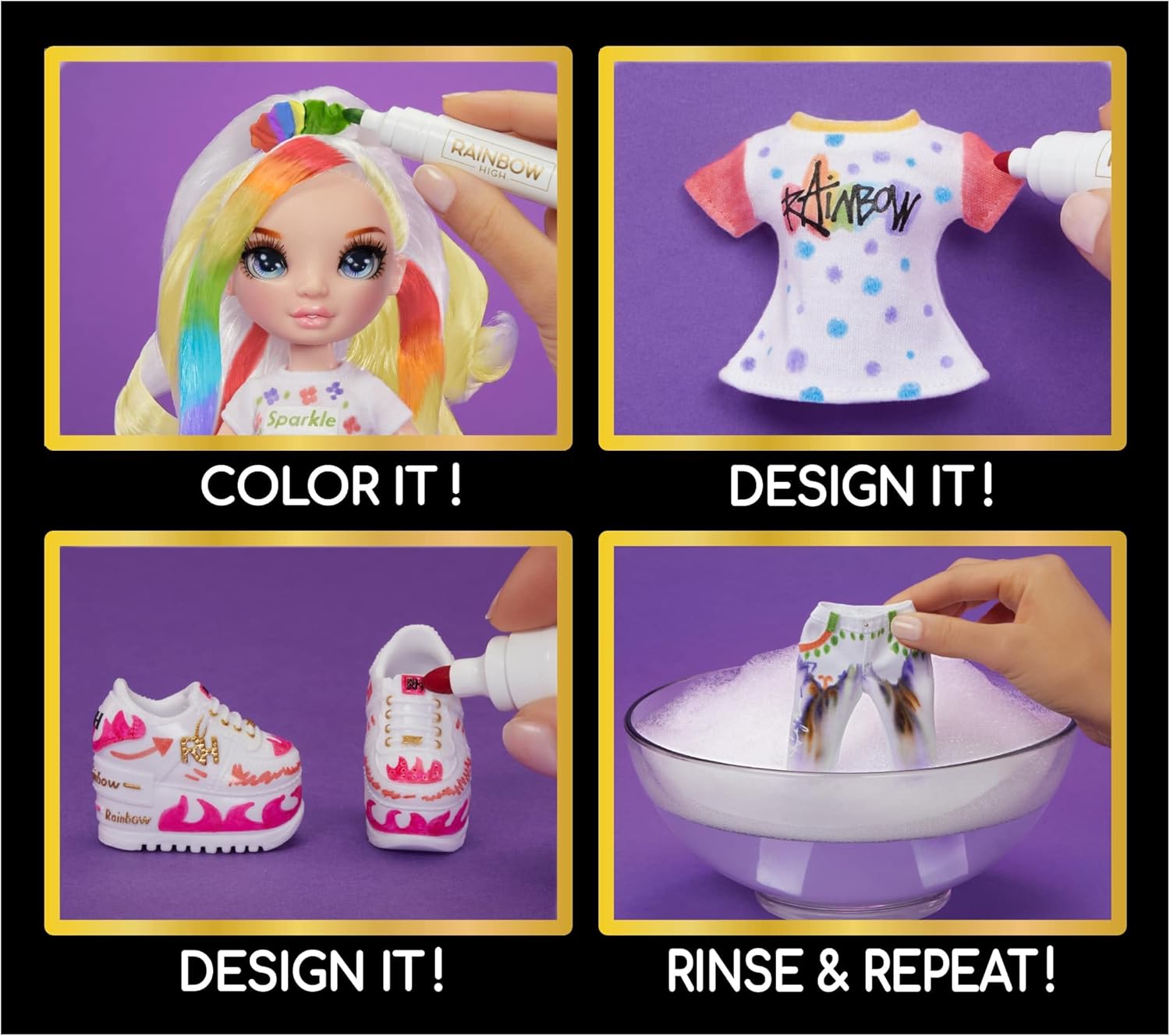 Boneca Rainbow High Color & Create Olhos Azuis