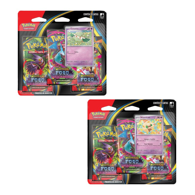Blister Triplo Pokemon Megaevolução Fogo Fantasmagórico - Copag
