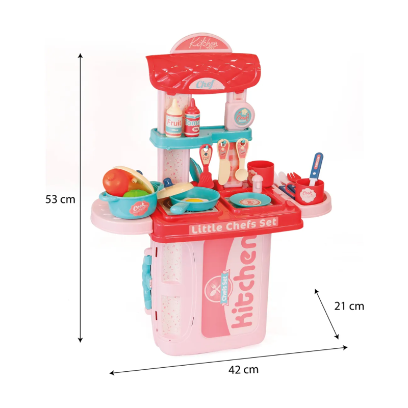 Kit Maleta Cozinha Infantil 3 Em 1 com 30 Peças - Shiny toys