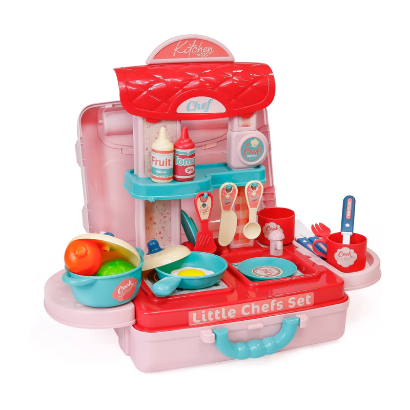 Kit Maleta Cozinha Infantil 3 Em 1 com 30 Peças - Shiny toys