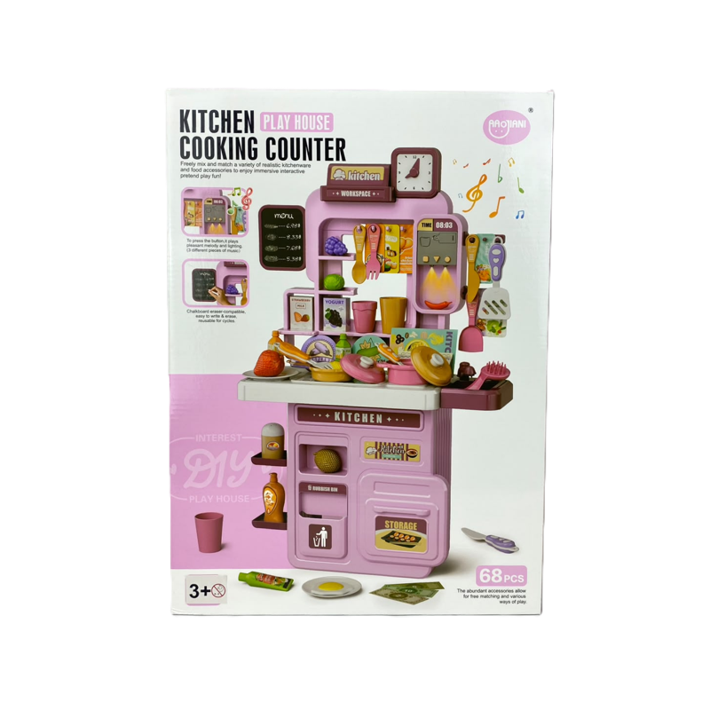 Conjunto Infantil Cozinha com 68 Peças Luz e Som - Brink Center