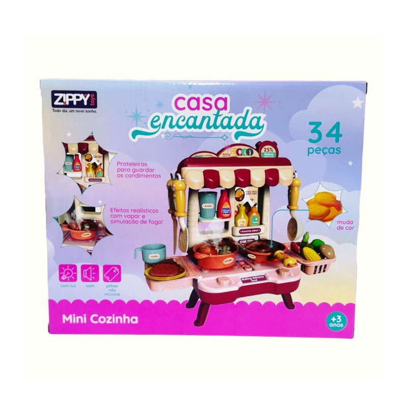 Mini Cozinha Divertida 34 Peças Casa Encantada Vermelho - Zippy