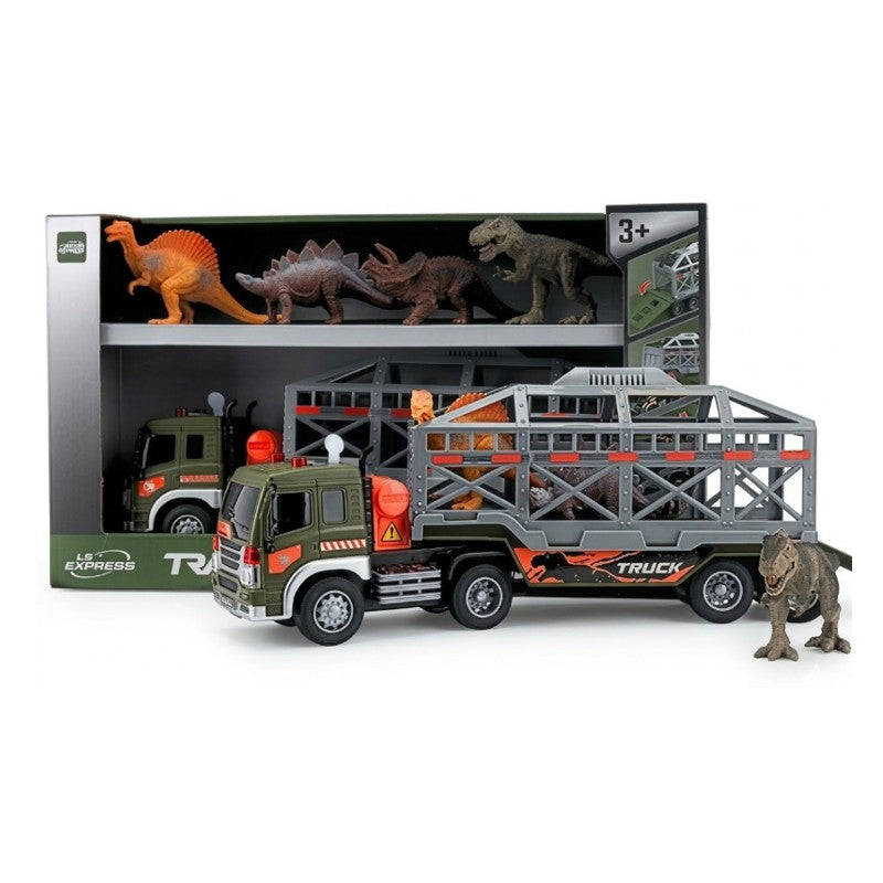 Caminhão Transporte de Dinossauro Fricção Luz e Som 1:16 - Brink Center