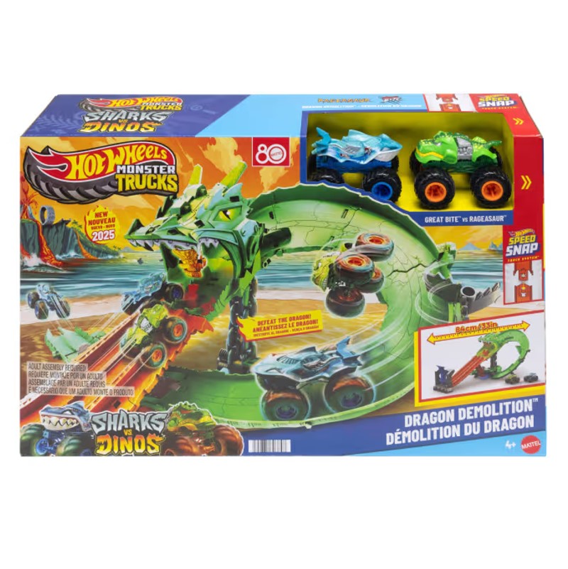 Pista Hot Wheels Monster Trucks Destruicao do Dragao - Mattel