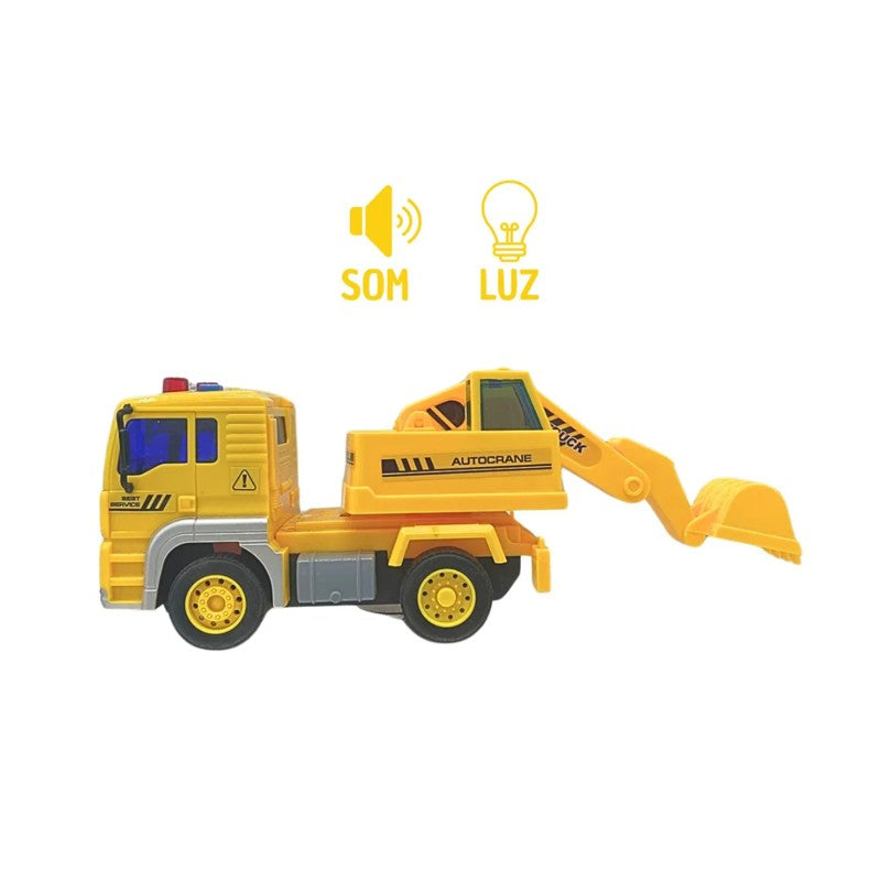 Caminhão Escavadeira 1:20 com Fricção Luz e Som - Brink Center