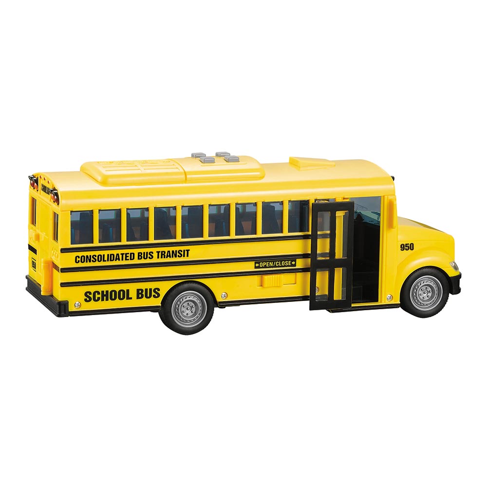 Ônibus Escolar Americano Fricção Luz e Som - Escala 1:16