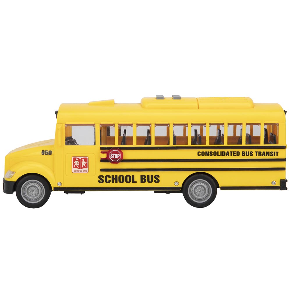 Ônibus Escolar Americano Fricção Luz e Som - Escala 1:16