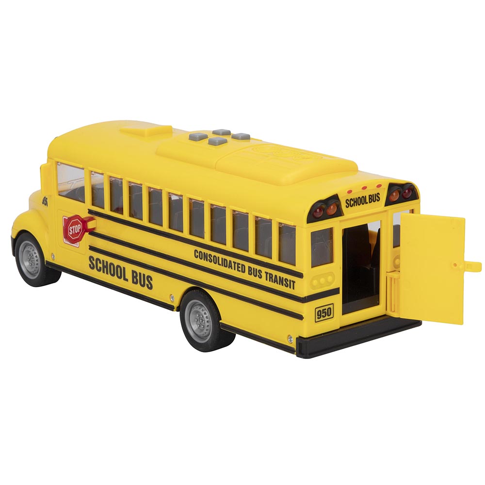 Ônibus Escolar Americano Fricção Luz e Som - Escala 1:16