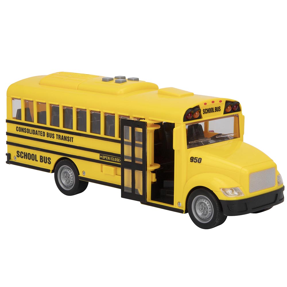 Ônibus Escolar Americano Fricção Luz e Som - Escala 1:16