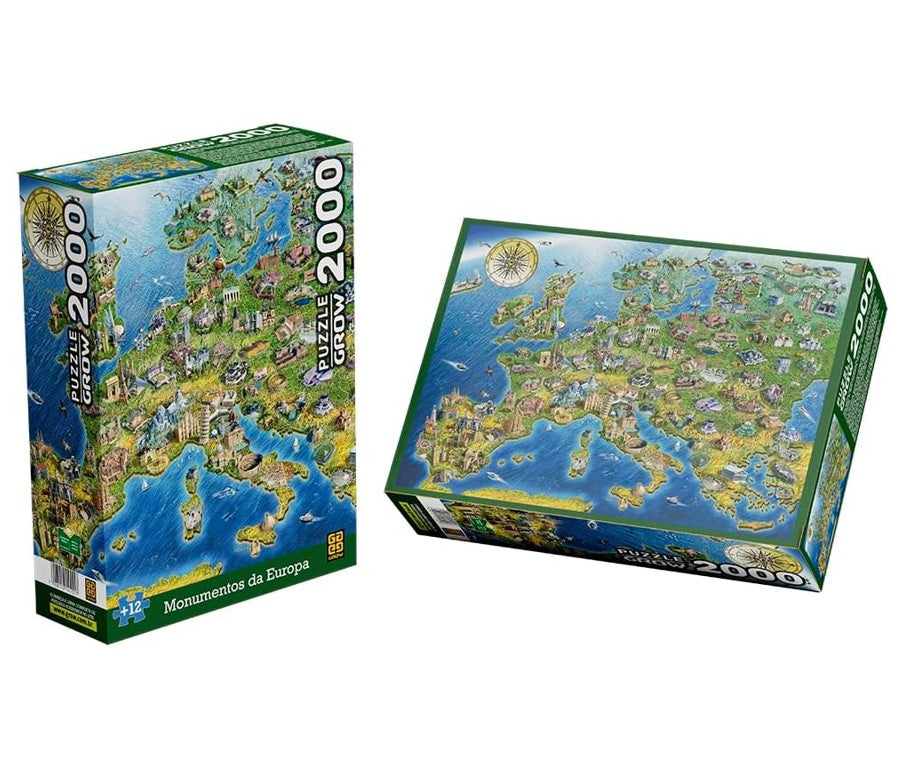 Quebra-cabeça 2000 Peças Monumentos da Europa - Grow