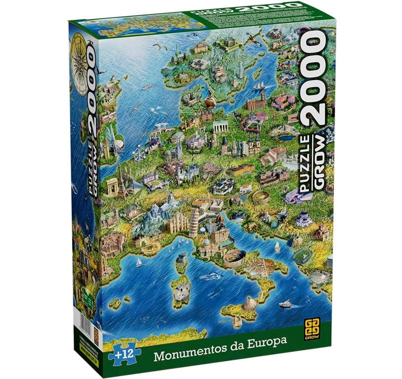 Quebra-cabeça 2000 Peças Monumentos da Europa - Grow