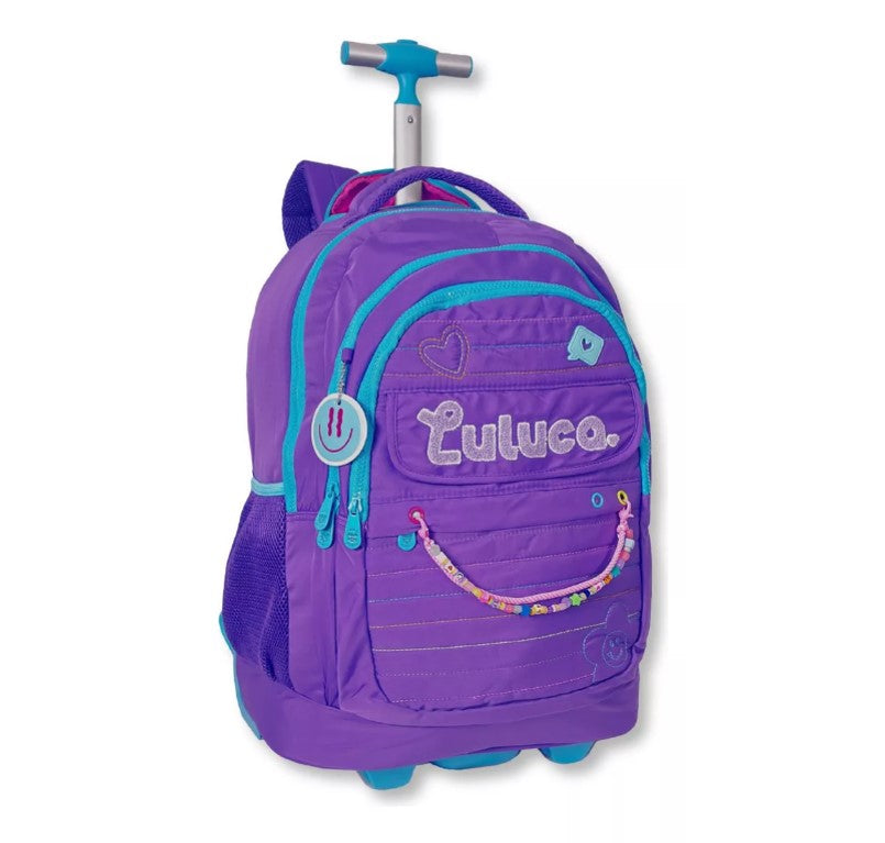 Mochila Carrinho Luluca Com Lancheira Térmica E Estojo Box