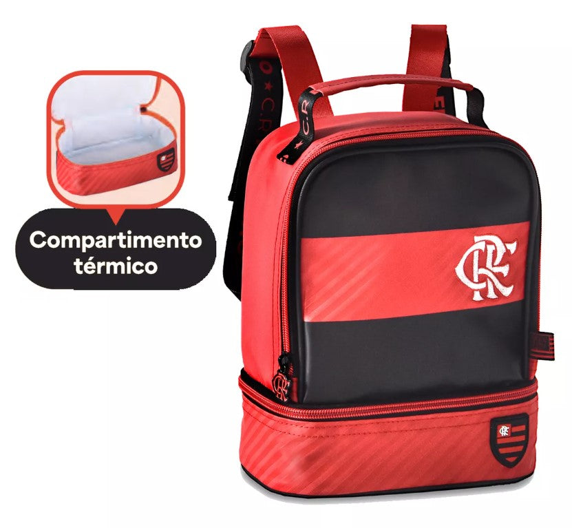 Kit Mochila Flamengo Rodinhas Infantil + Lancheira + Estojo