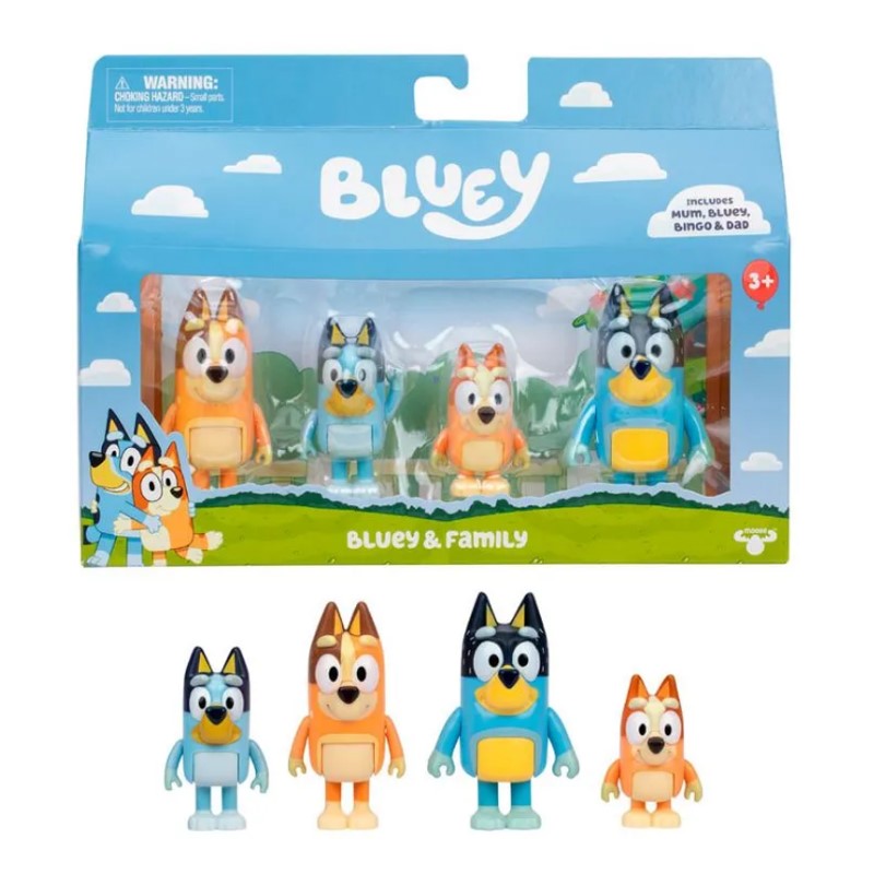 Kit com 4 Bonecos Bluey com Família - Candide