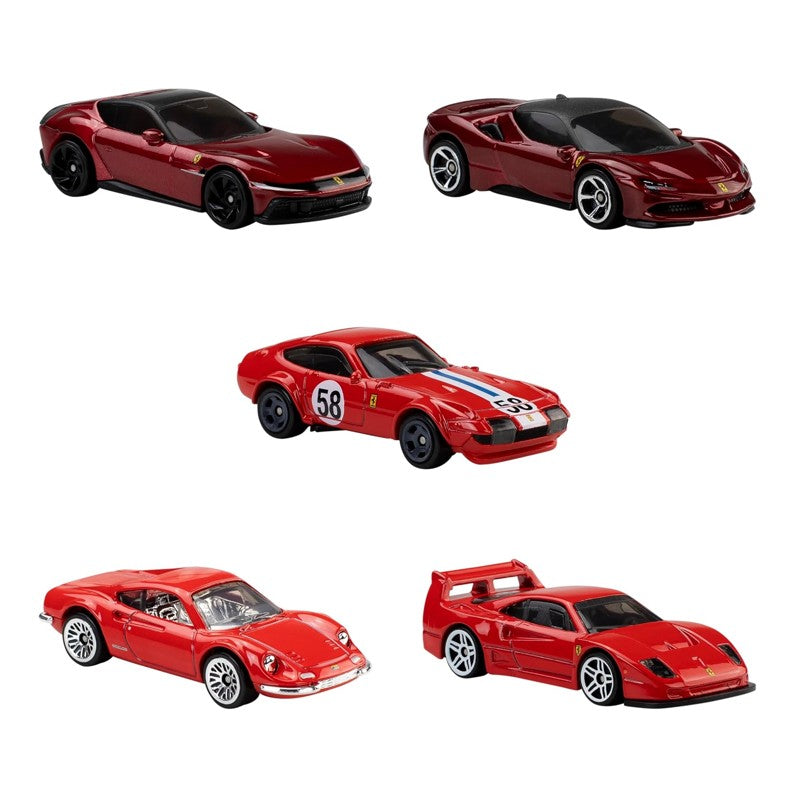 Hot Wheels Ferrari Pacote com 5 Carros - Mattel