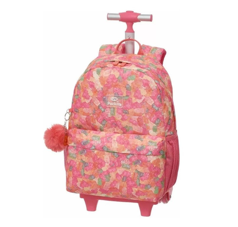 Kit Mochila De Rodinha Pack Me Fini Full Print + Lancheira e Estojo