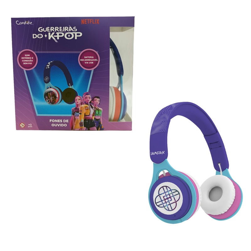 Fone de Ouvido Bluetooth Infantil Guerreiras do K-Pop - Candide