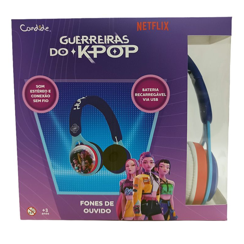 Fone de Ouvido Bluetooth Infantil Guerreiras do K-Pop - Candide