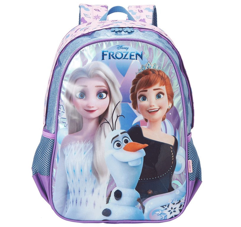 Mochila Escolar Infantil 16 Disney Frozen Holográfico - Xeryus