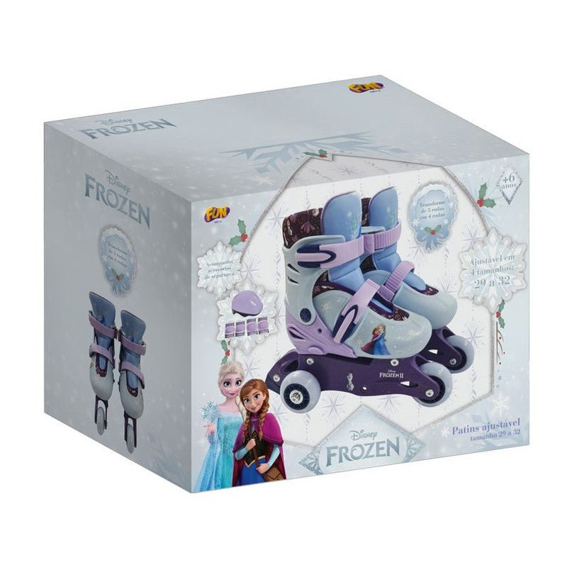 Patins Frozen 3 Rodas Ajustável 29 Ao 32 c/ Acessórios - Fun