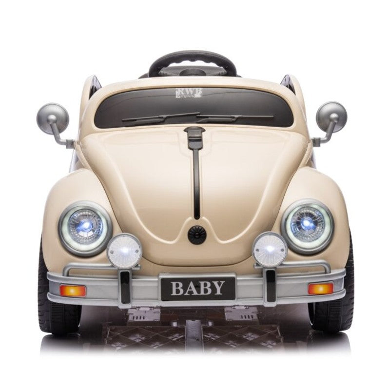 Mini Fusca Elétrico Infantil Branco 12v Com Controle - Shiny Toys