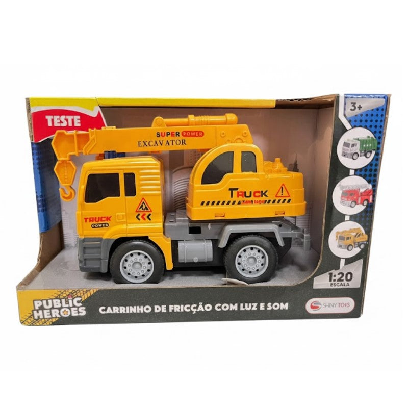 Caminhão de Construção com Som e Luz a Fricção - SHINY TOYS
