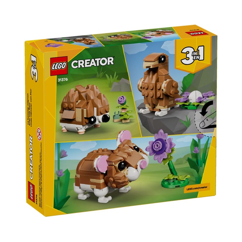Lego Creator 3 em 1 Hamster Fofo com Uma Flor - 31376