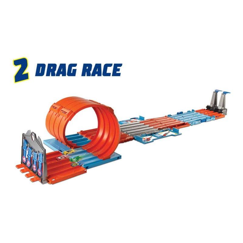 Hot wheels track builder race crate bundle 3 em 1 - Mattel