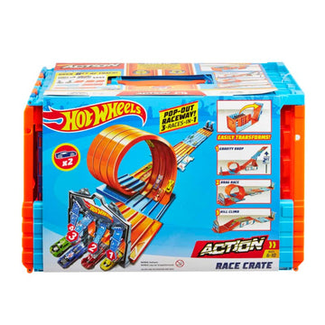 Hot wheels track builder race crate bundle 3 em 1 - Mattel