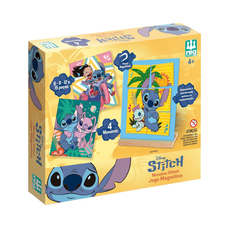 Brinquedo Educativo Mosaico Magnético Stitch - Nig