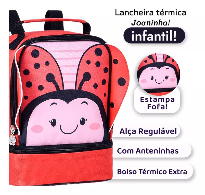 Kit Mochila De Rodinha + Lancheira Infantil Clio Pets Escola