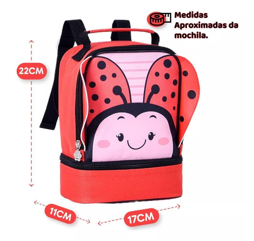 Kit Mochila De Rodinha + Lancheira Infantil Clio Pets Escola