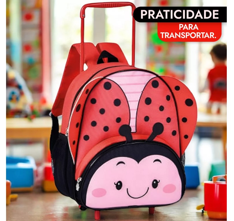 Kit Mochila De Rodinha + Lancheira Infantil Clio Pets Escola