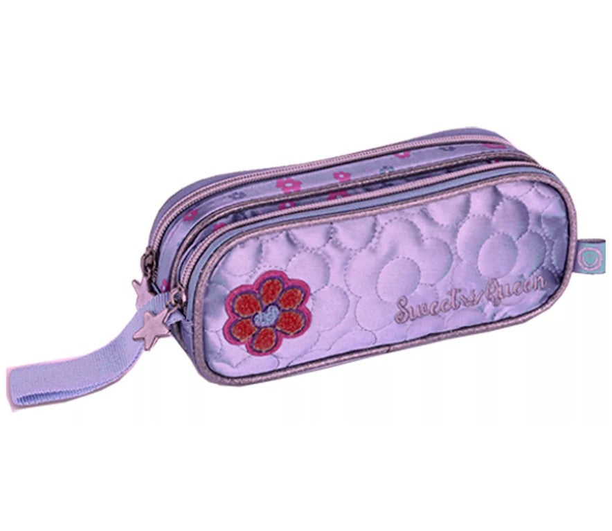Kit Mochila de Rodinhas Princesas Sweet Queen Lancheira e Estojo