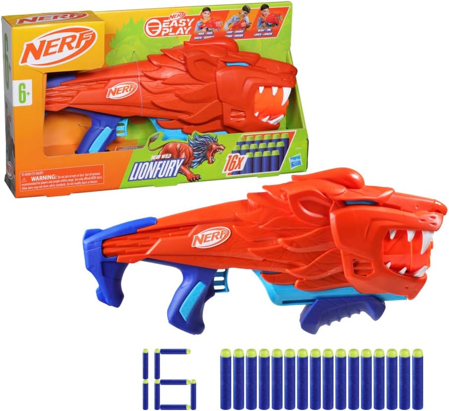 Lançador de Dardos Nerf Wild Lion Fury - Hasbro F8646