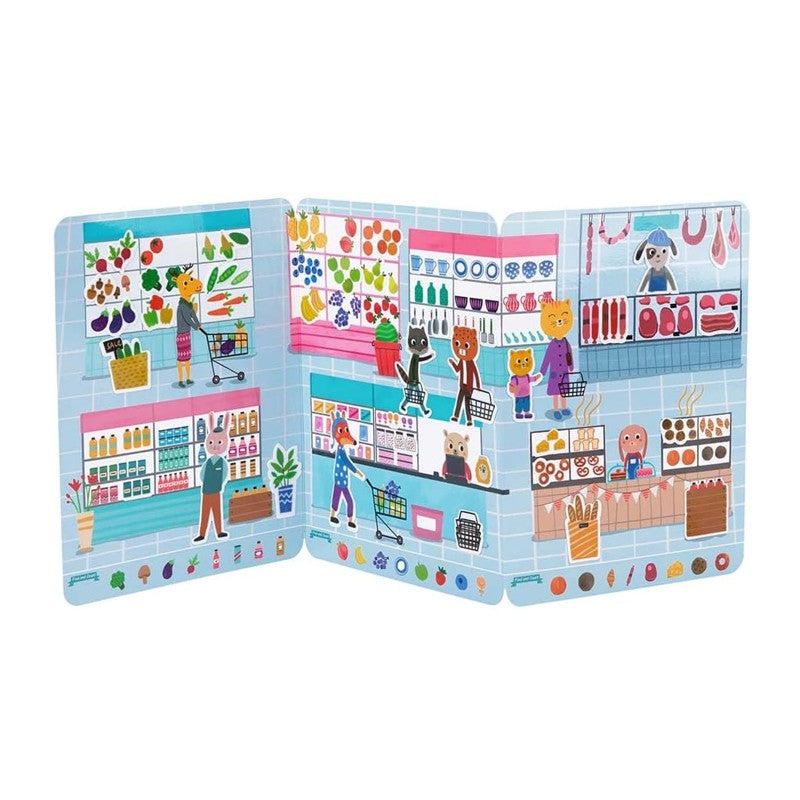 Livro de Adesivos em Silicone Mercado de Animais - Tooky Toy