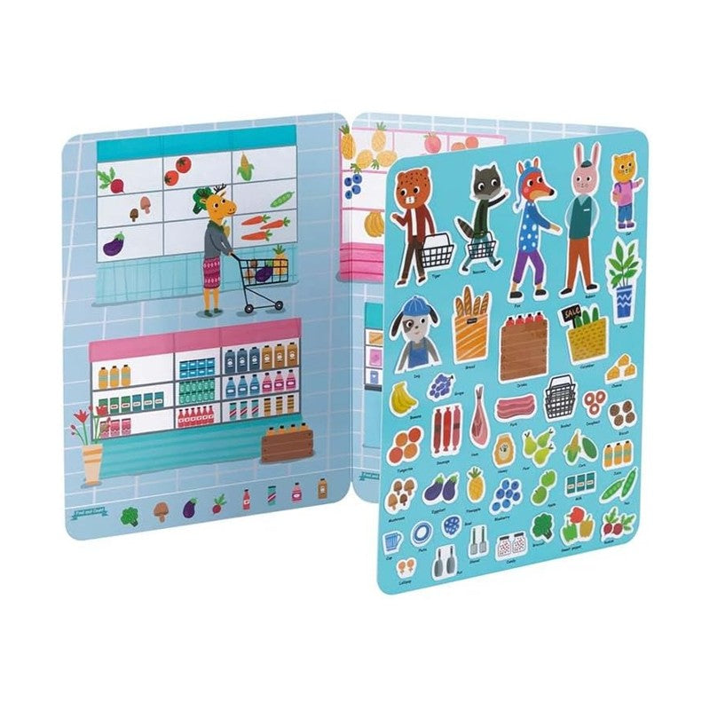Livro de Adesivos em Silicone Mercado de Animais - Tooky Toy