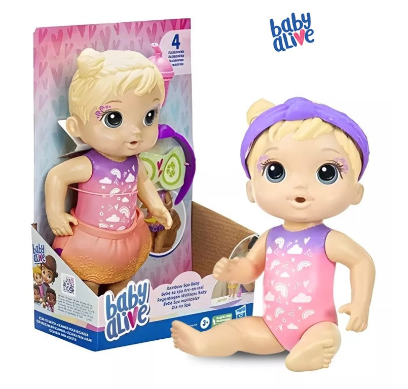 Boneca Baby Alive Rainbow Spa Baby Loira - Hasbro