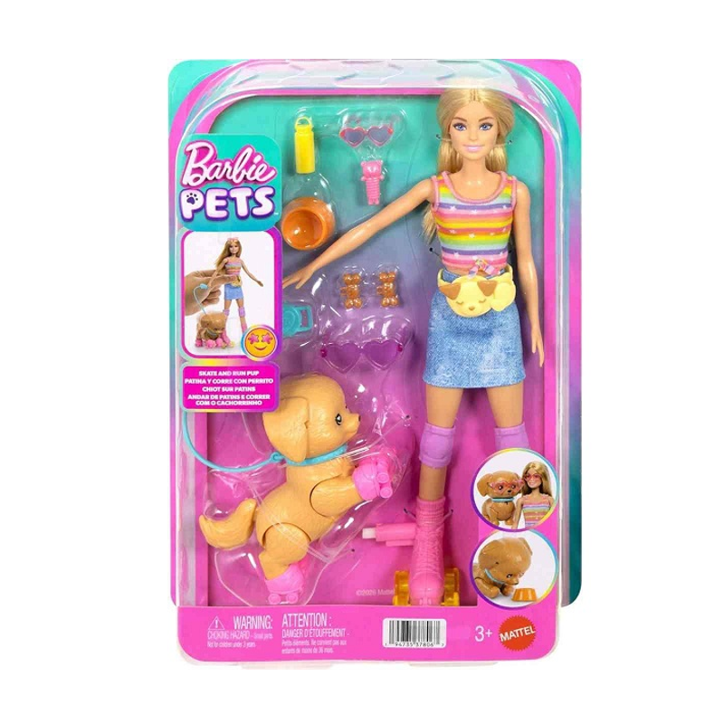 Barbie Patins e Corrida com Cachorrinho - Mattel