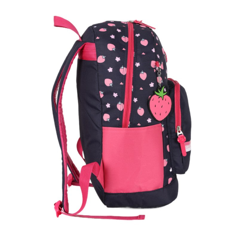Kit Mochila de Costas G + Estojo Triplo Lotso Disney Luxcel | Toy Story | Azul Marinho Pink | 2 Peças