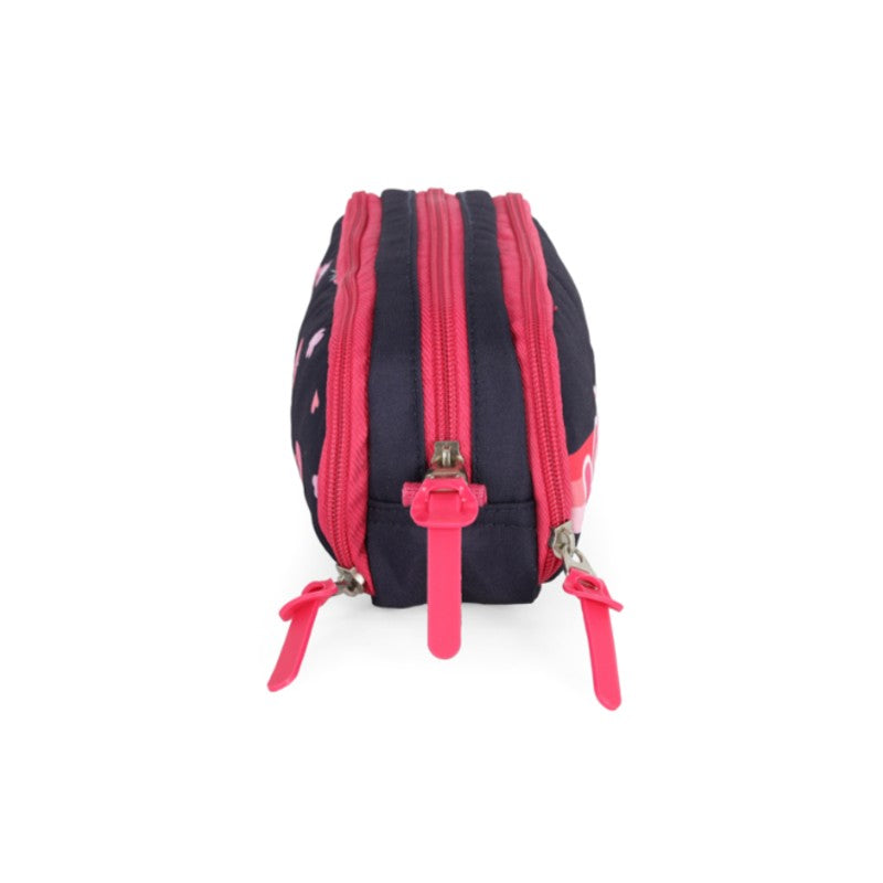 Kit Mochila de Costas G + Estojo Triplo Lotso Disney Luxcel | Toy Story | Azul Marinho Pink | 2 Peças
