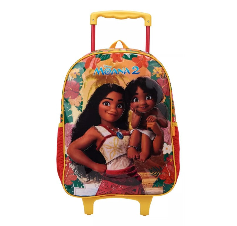 Kit Mochila de Rodinhas Moana 2 Lancheira E Estojo Escolar