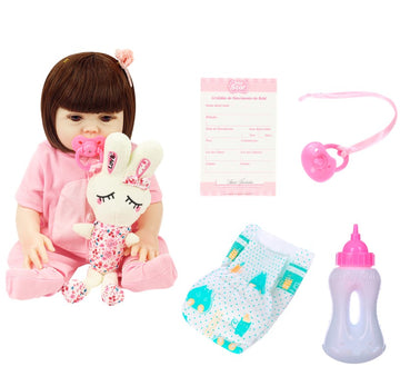 Boneca Bebê Reborn com Macacão e Acessórios Baby Star