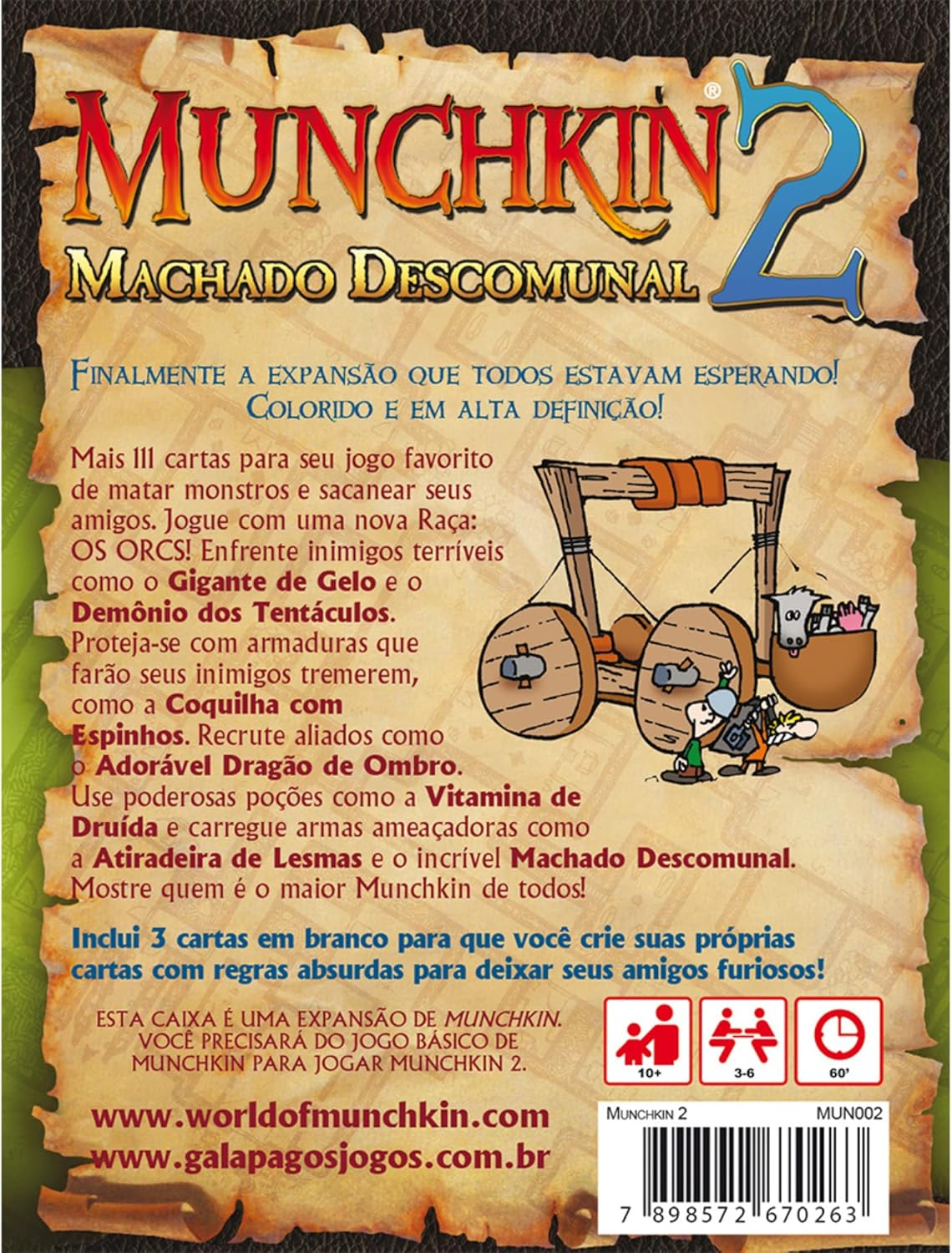 Jogo de Cartas Munchkin 2 Machado Descomunal - Galápagos
